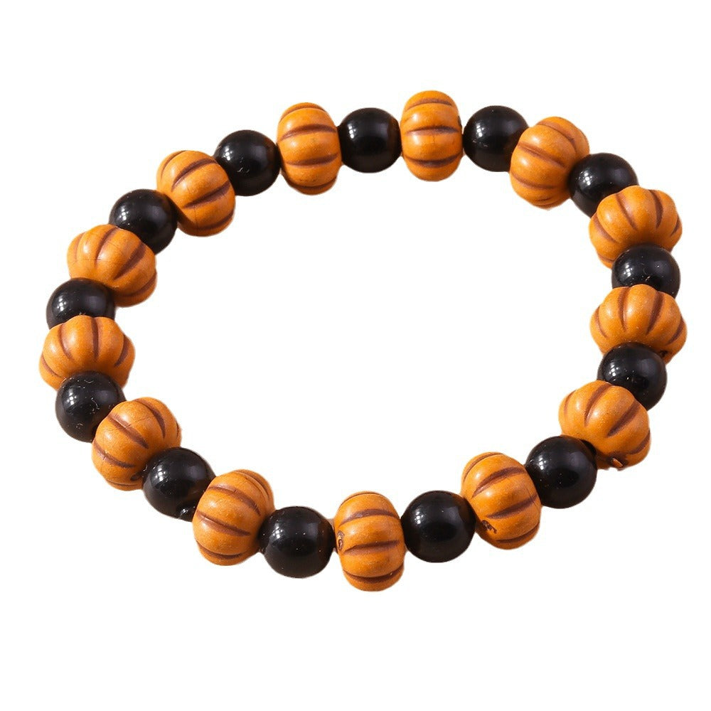 Wholesale Halloween Skull Pumpkin Beaded Bracelet