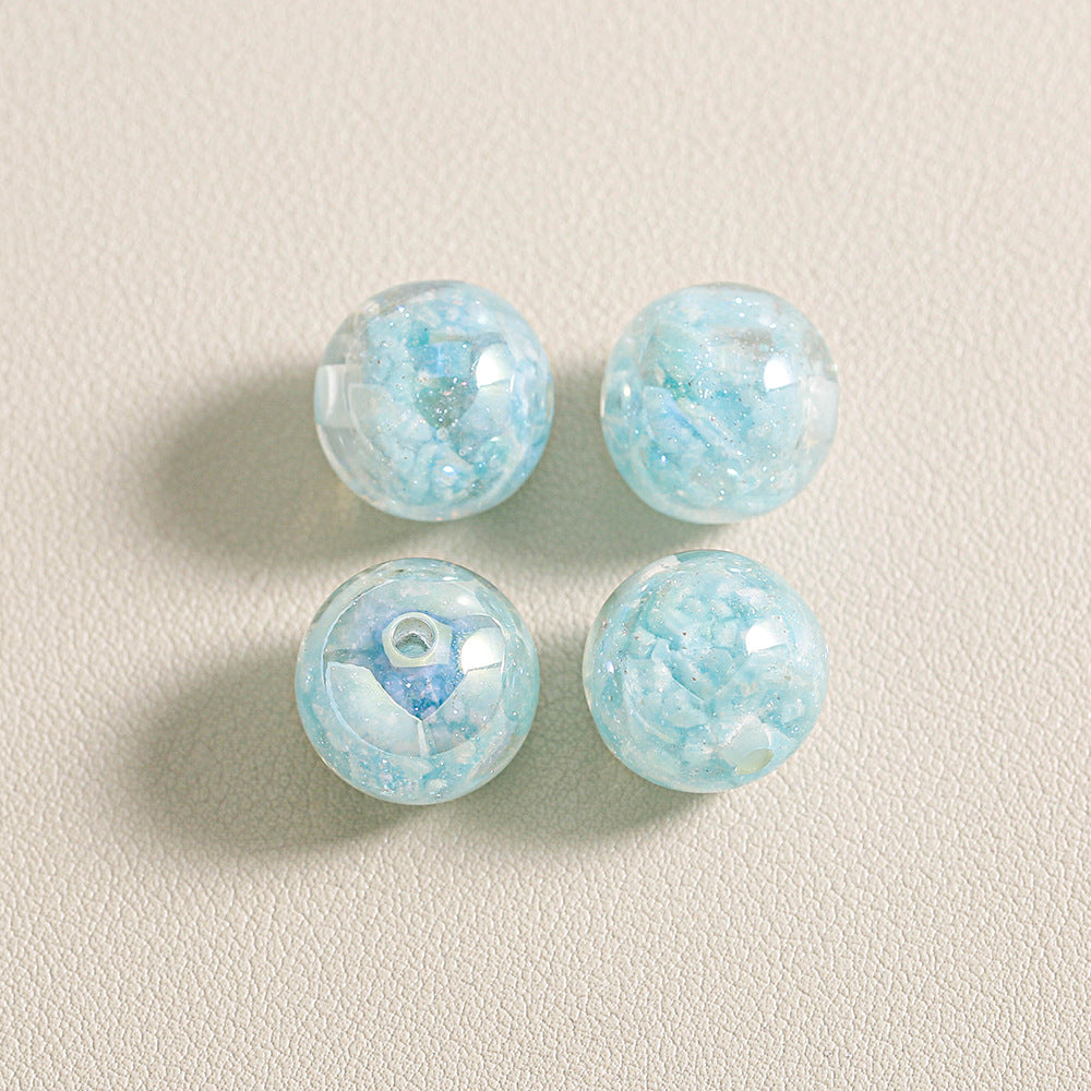 Wholesale 20pcs Luminous colored glass brocade Acrylic Beads