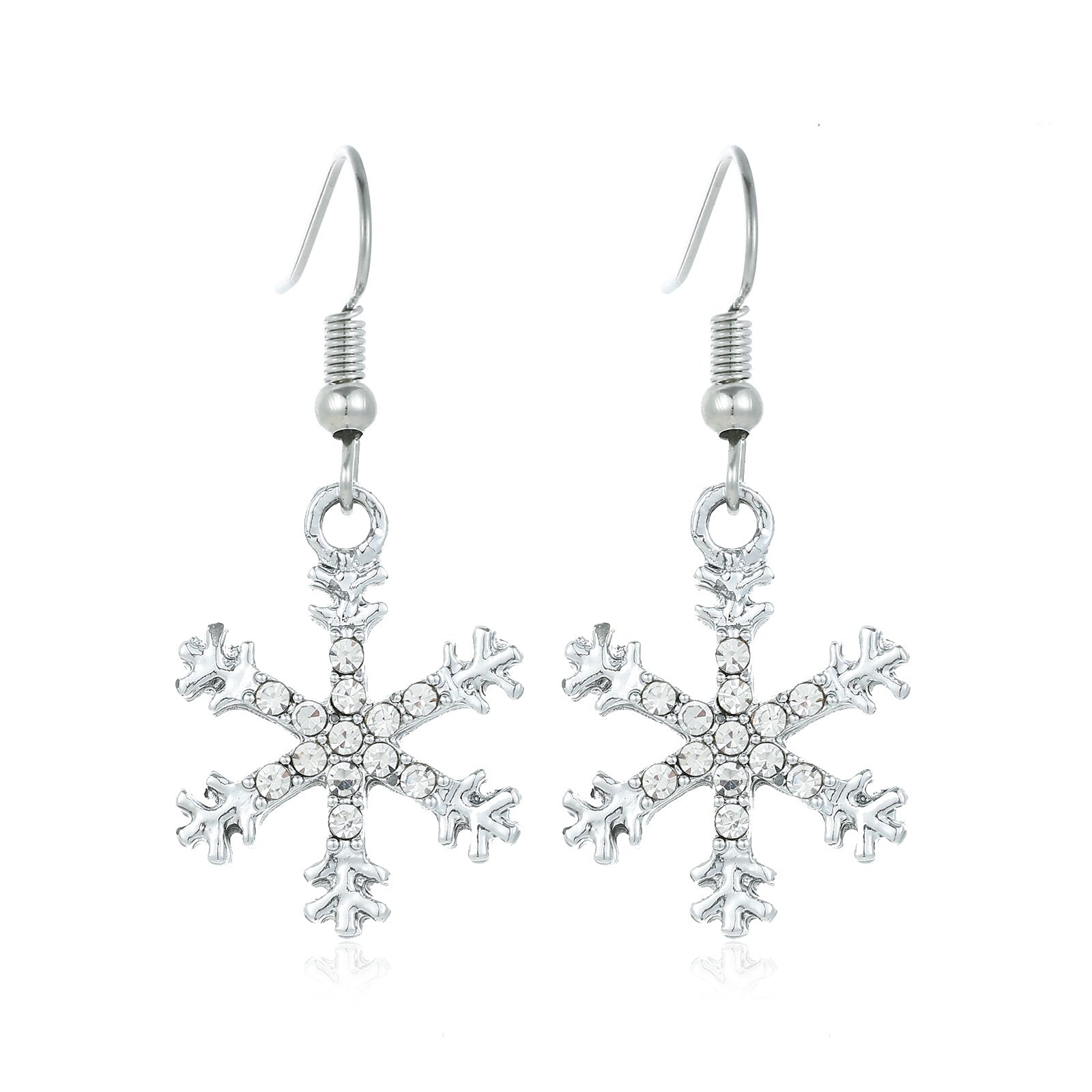 Wholesale Alloy diamond snowflake earrings