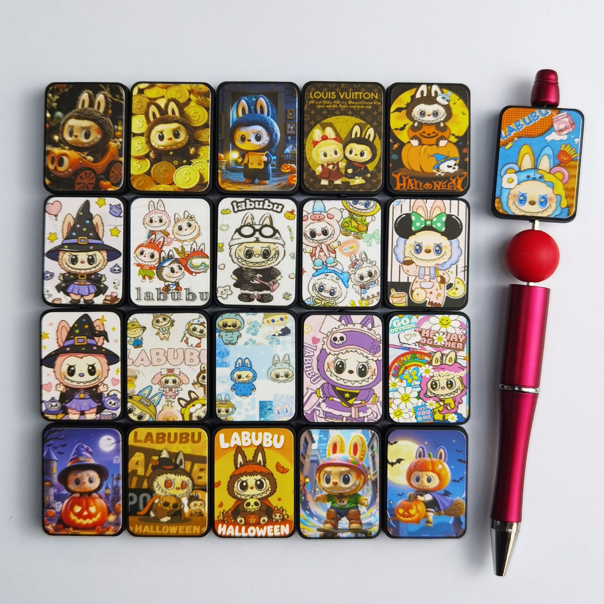 Wholesale 30pcs Luminous printed silicone beads DIY Accessories