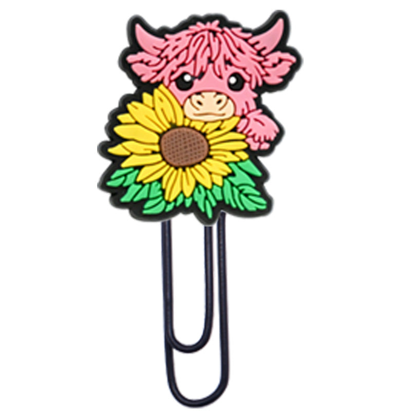 Wholesale  Random 50pcs/pack   Highland Cattle Yak Paper Clip Bookmark
