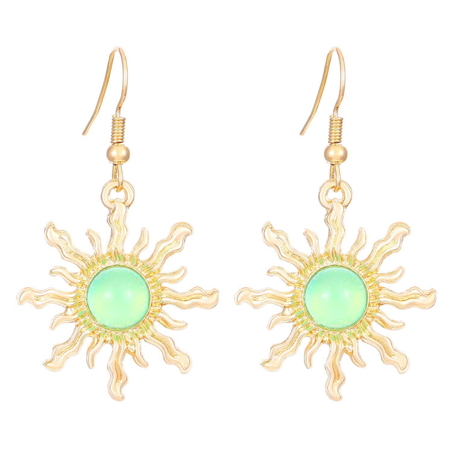 Wholesale Bohemian Green Blue Red Sunrise Earrings