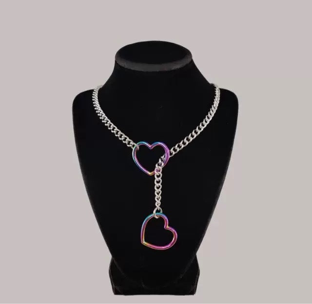 Wholesale Retro Punk Metal Heart Necklace