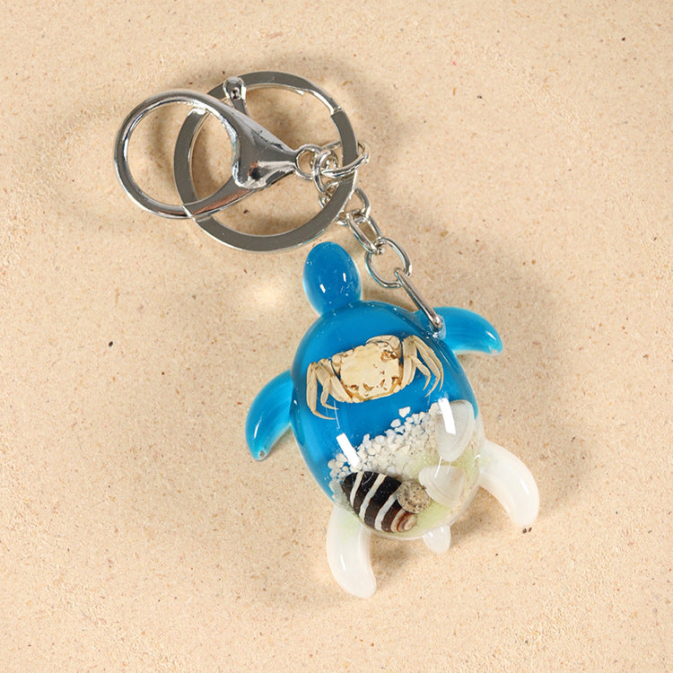 Wholesale 6pcs Resin Glue Starfish Turtle Shape Keychain