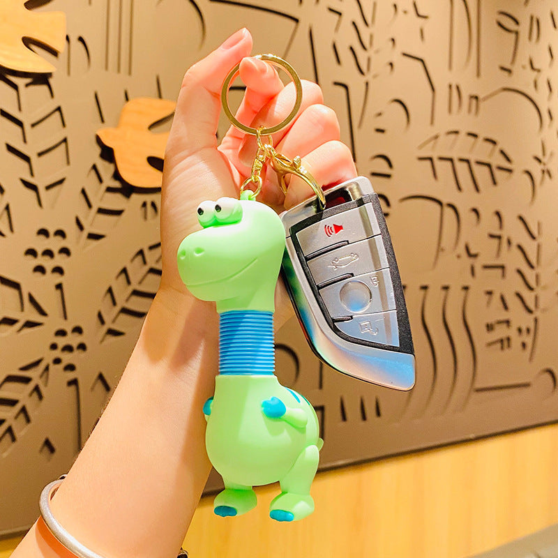 Wholesale Creative Cartoon Telescopic Dinosaur Doll Toy Car PVC Keychain