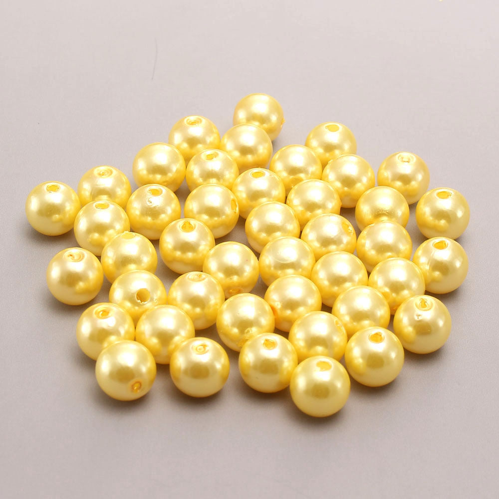 Wholesale 6-30MM Dark Yellow ABS Imitation Pearl Loose Beads
