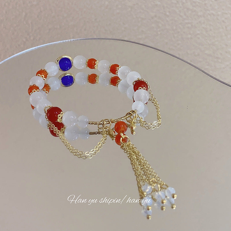 Wholesale Colorful Beaded Crystal Tassel Bracelet