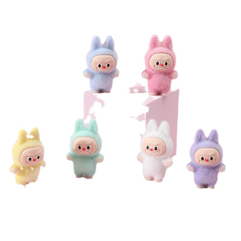 Wholesale 3pcs Mini Flocked Cartoon Doll Pendant Ornaments