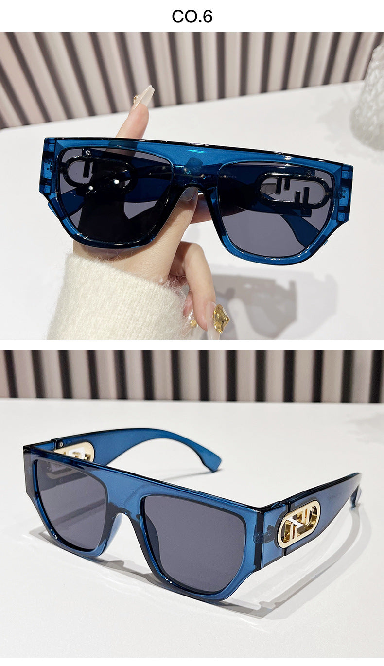Wholesale Square Flat Top Fashion Large Frame Sunglasses
