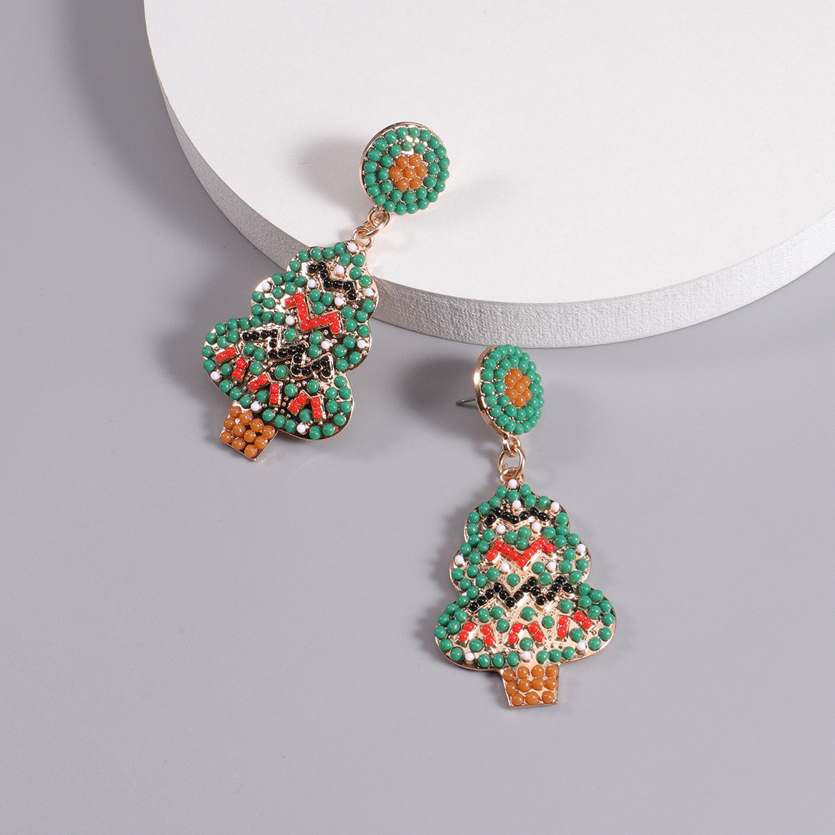 Wholesale Christmas Colorful Rice Bead Earrings
