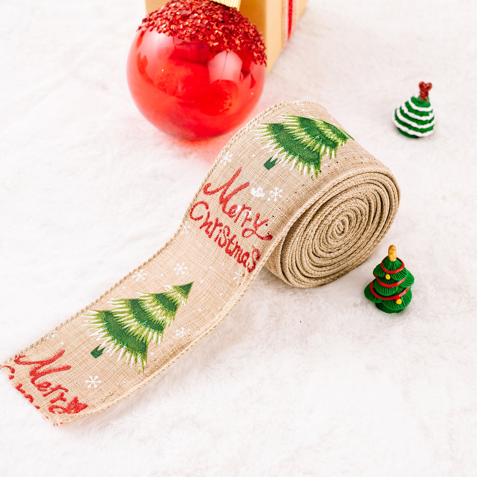 Wholesale Christmas Decorations, Cartoon Stickers, Linen Woven Ribbons