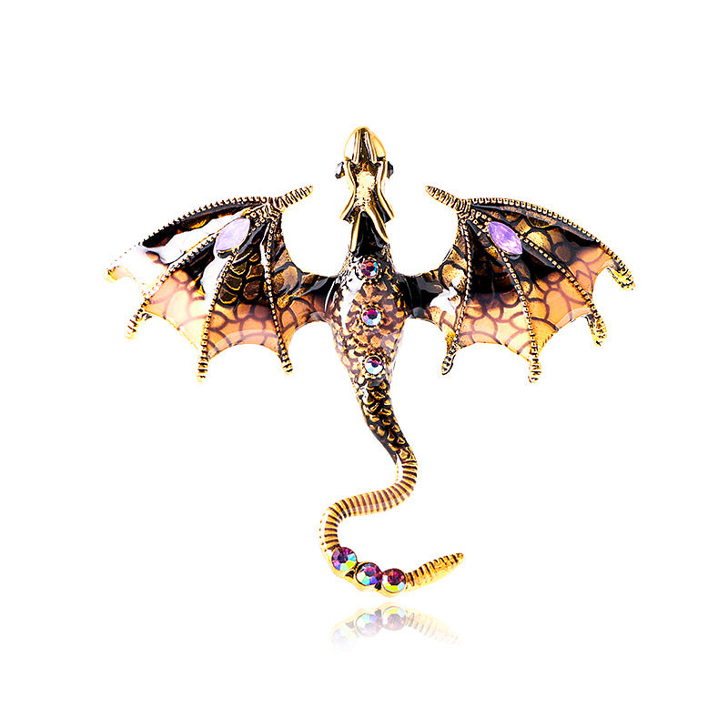 Wholesale Oil Dripping Dragon Alloy Brooch