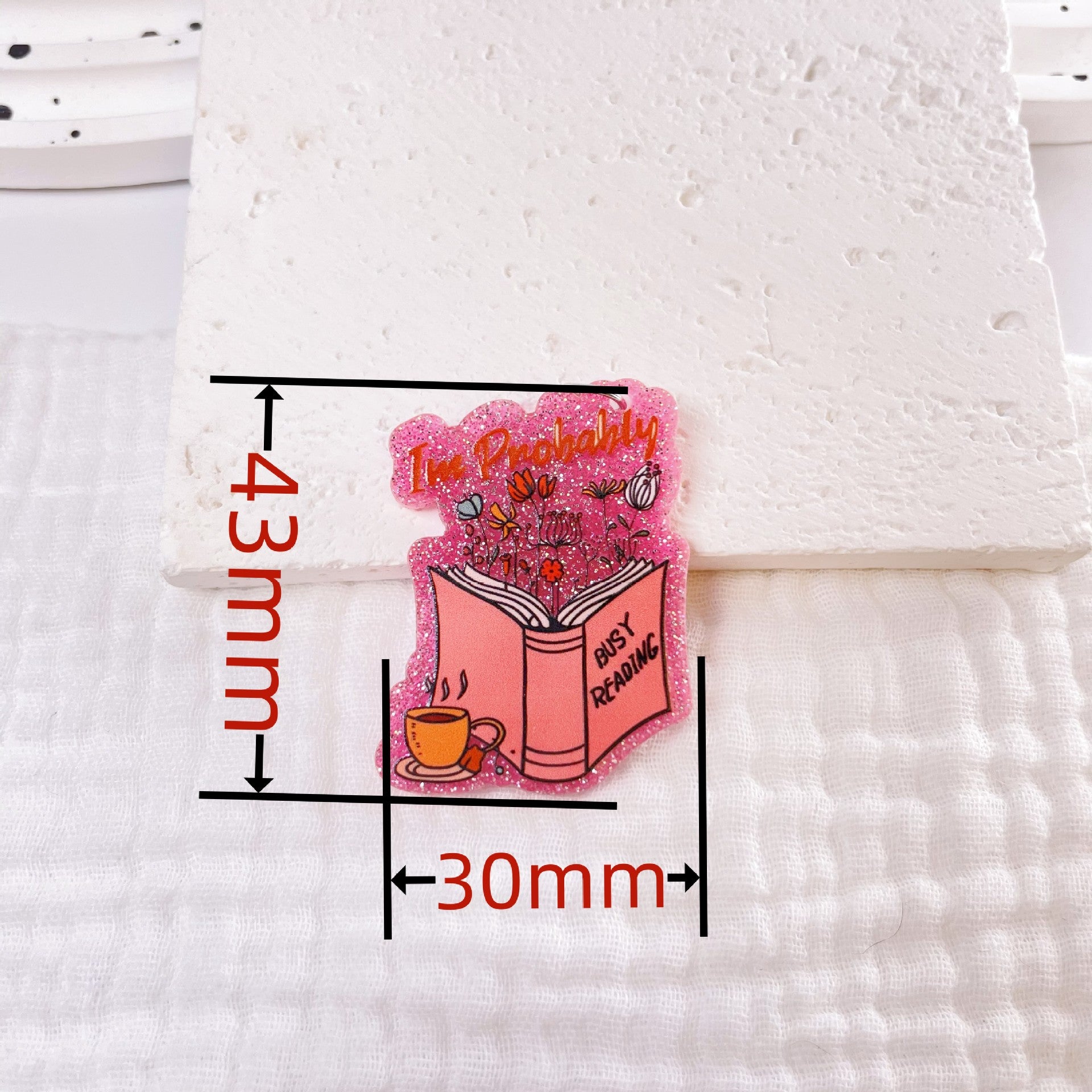 Wholesale 10pcs Acrylic Glitter Version of The Back-to-school Season Earrings Small Pendant DIY Accessories