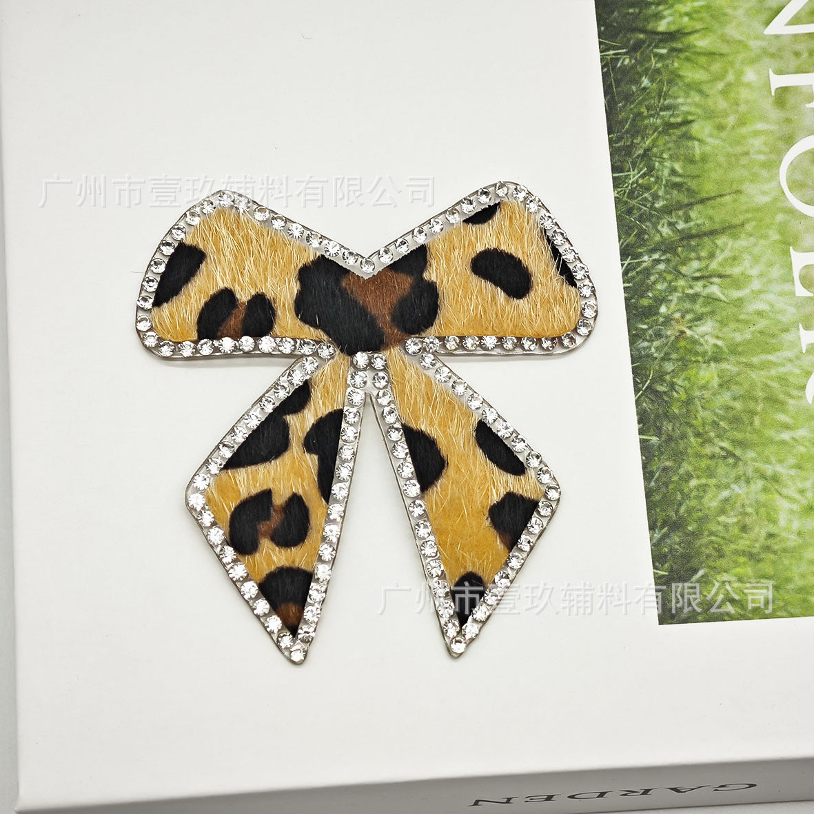 Wholesale 5pcs Leopard print butterfly flower rhinestone
