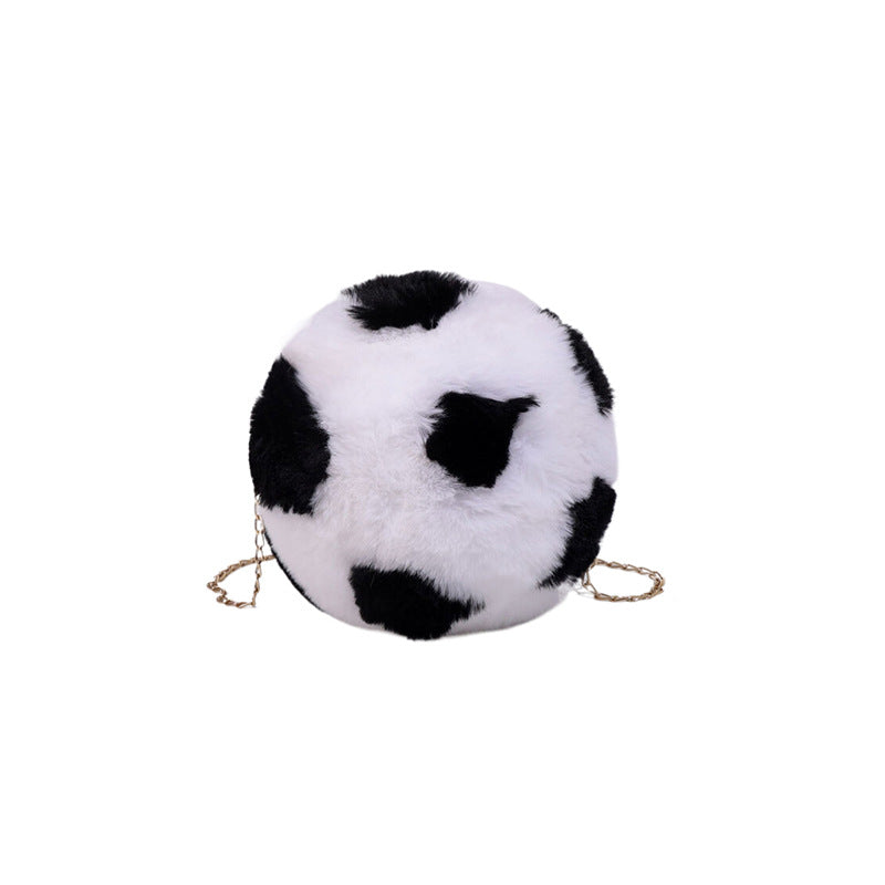 Wholesale Plush Football Bag Plush Chain Single Shoulder Diagonal Straddle Bag
