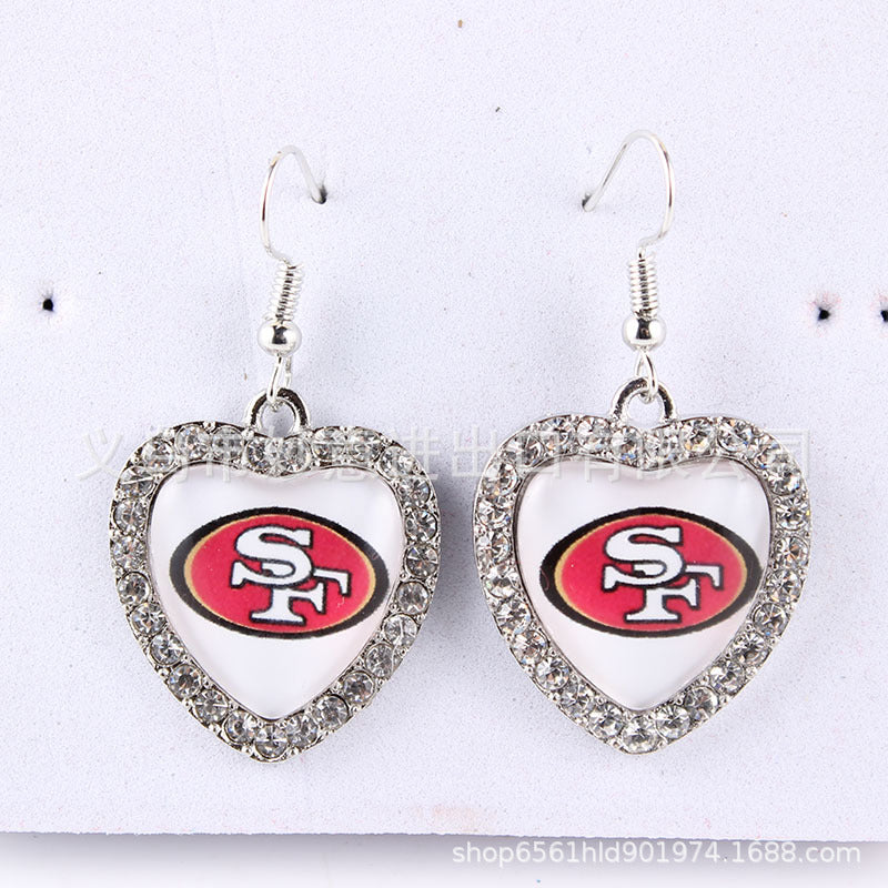 Wholesale Diamond Peach Dot  Logo Earrings