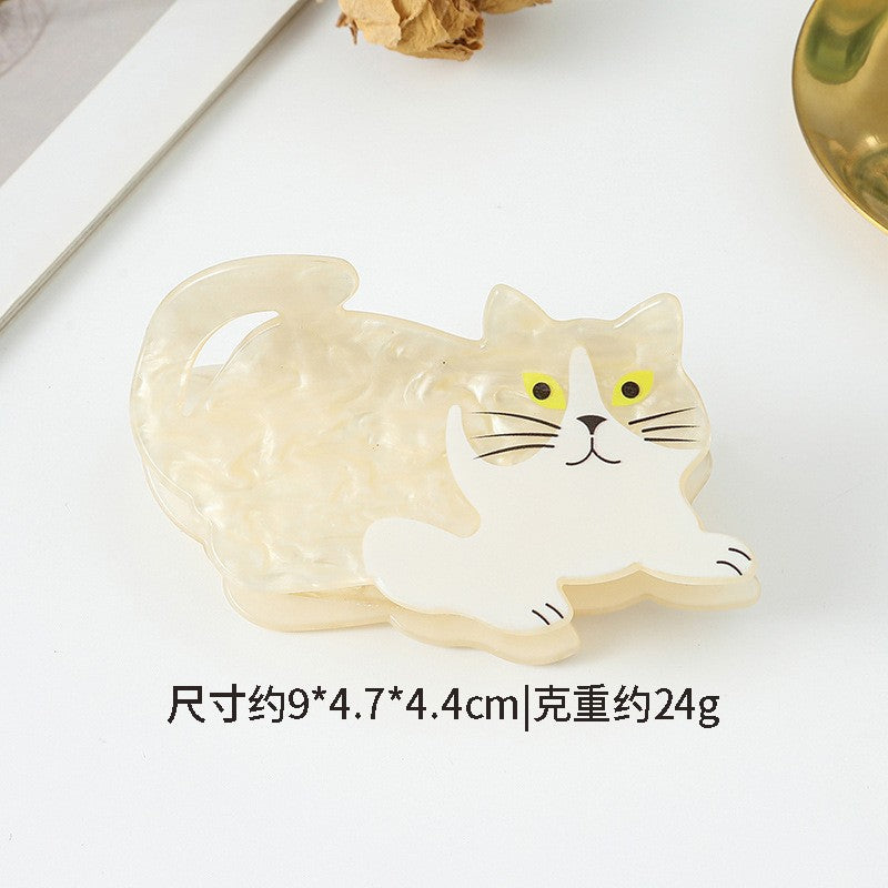 Wholesale Cute Kitten Acrylic Hair Claw Clip Stylish Cat Half Hairpin For Everyday Fashion Accessory And Gift