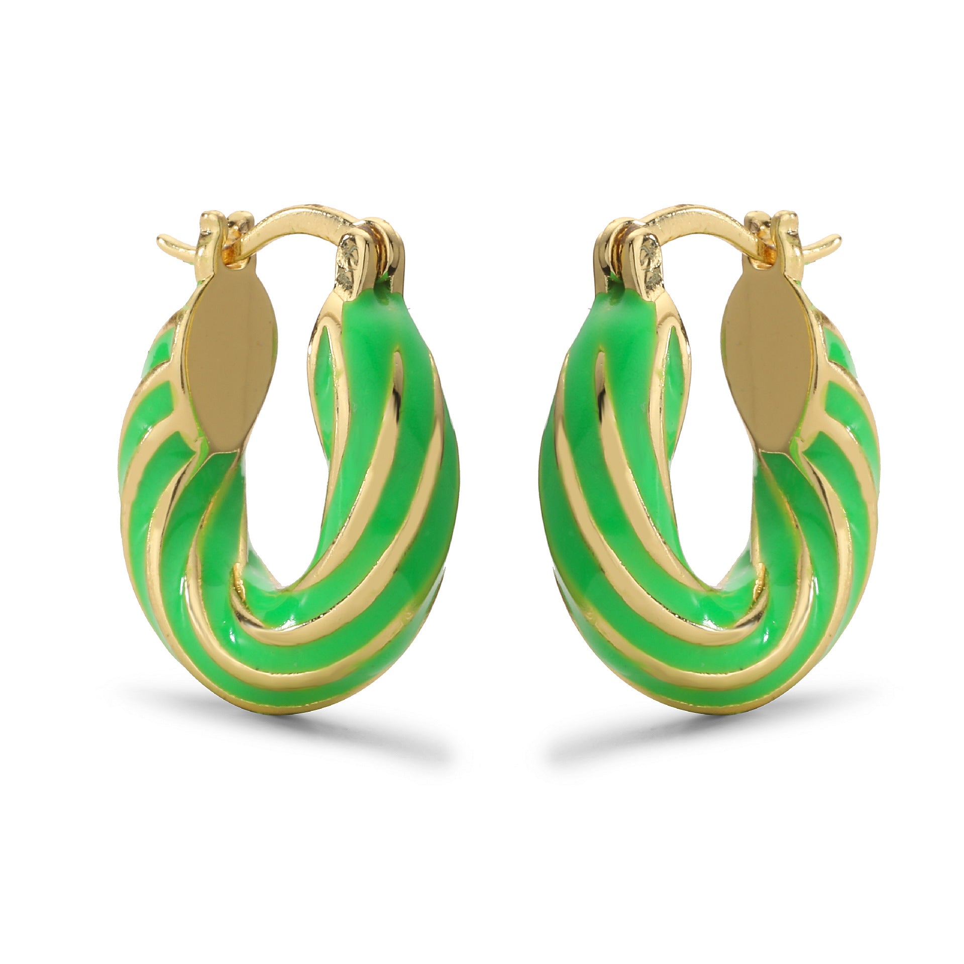 Wholesale Colorful Enamel Oil Dripping Spiral Pattern  Earrings