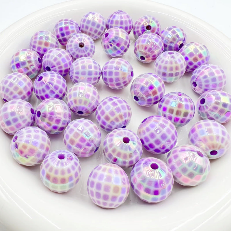 Wholesale 10pcs/pack uv Plated Acrylic Check Beads