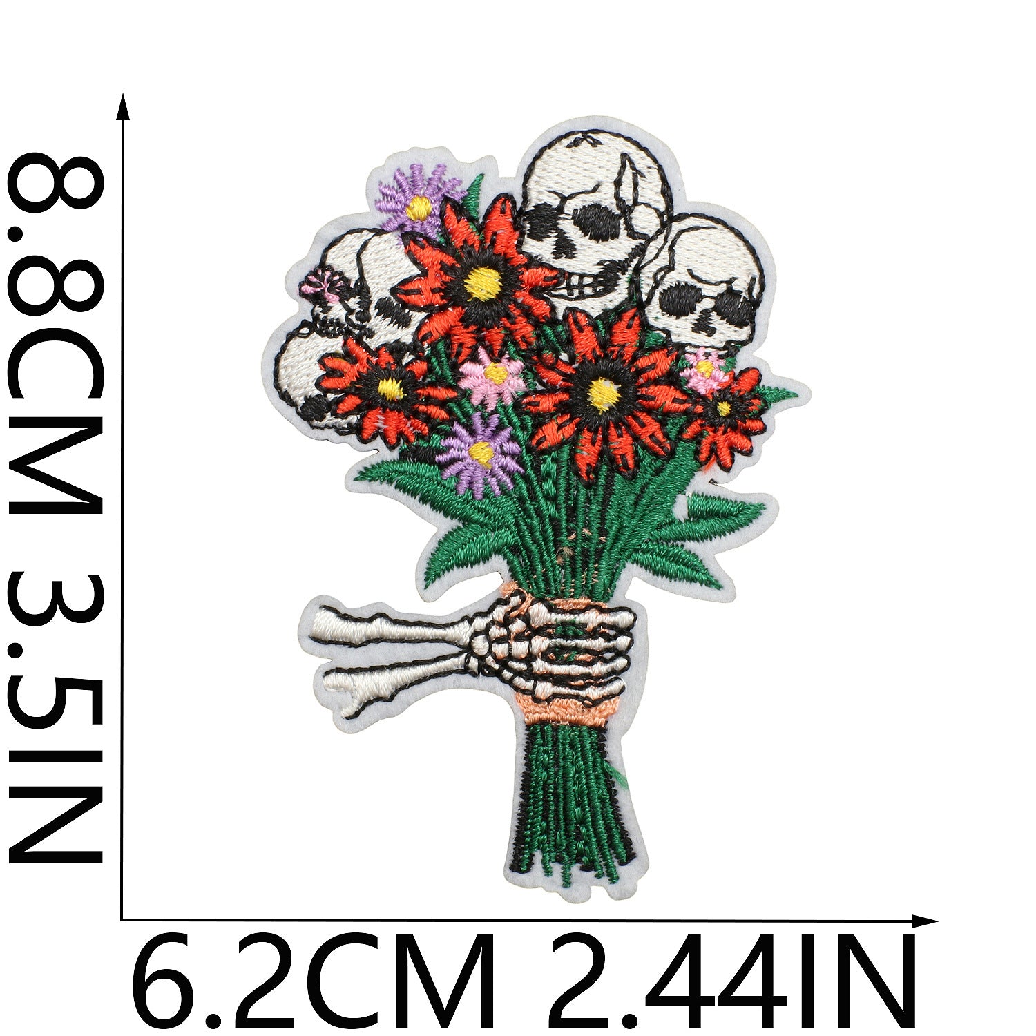 Wholesale Rose' s Covenant Embroidered  Romantic Skull Couple' s DIY Patches