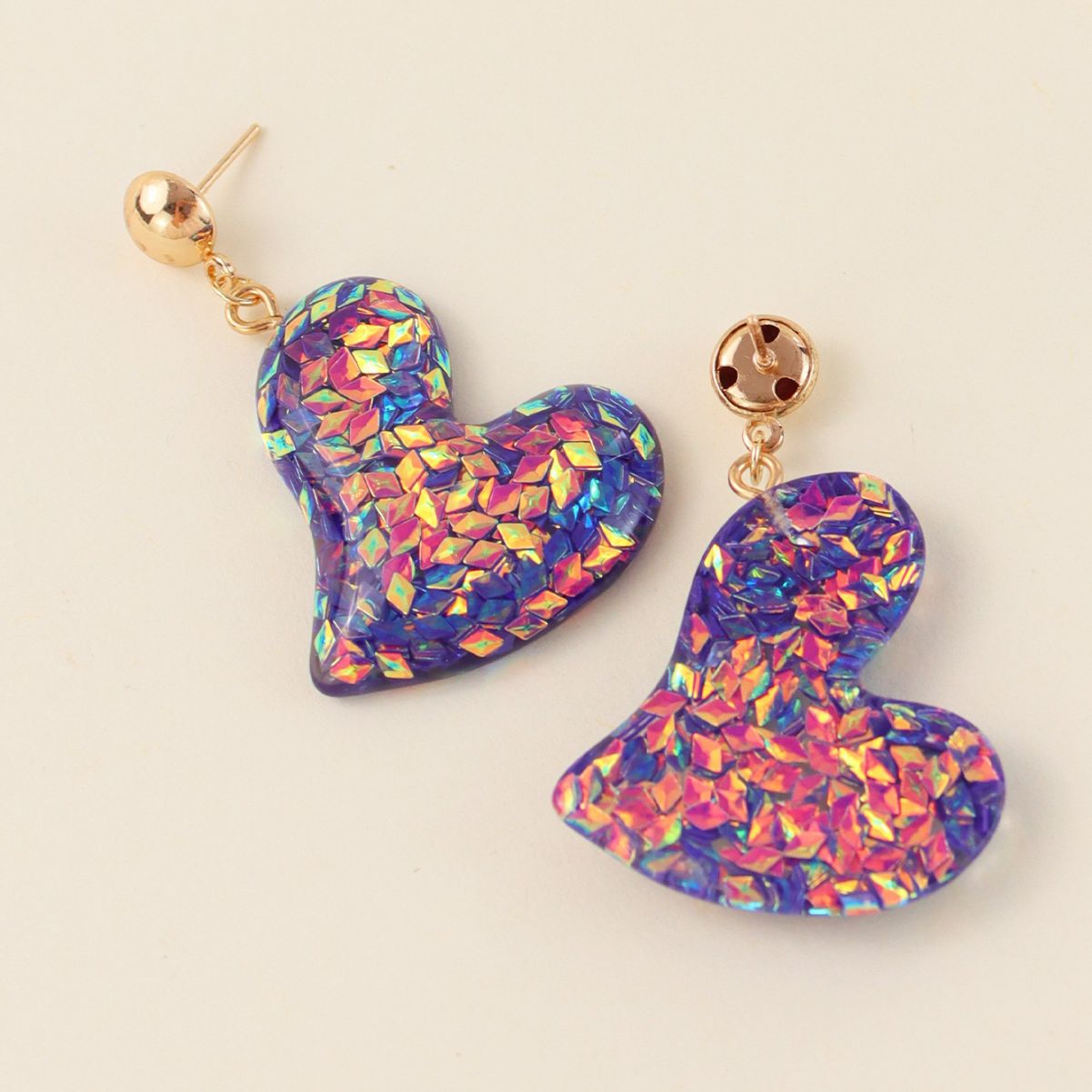 Wholesale Valentine's Day Resin Colorful Heart Earrings