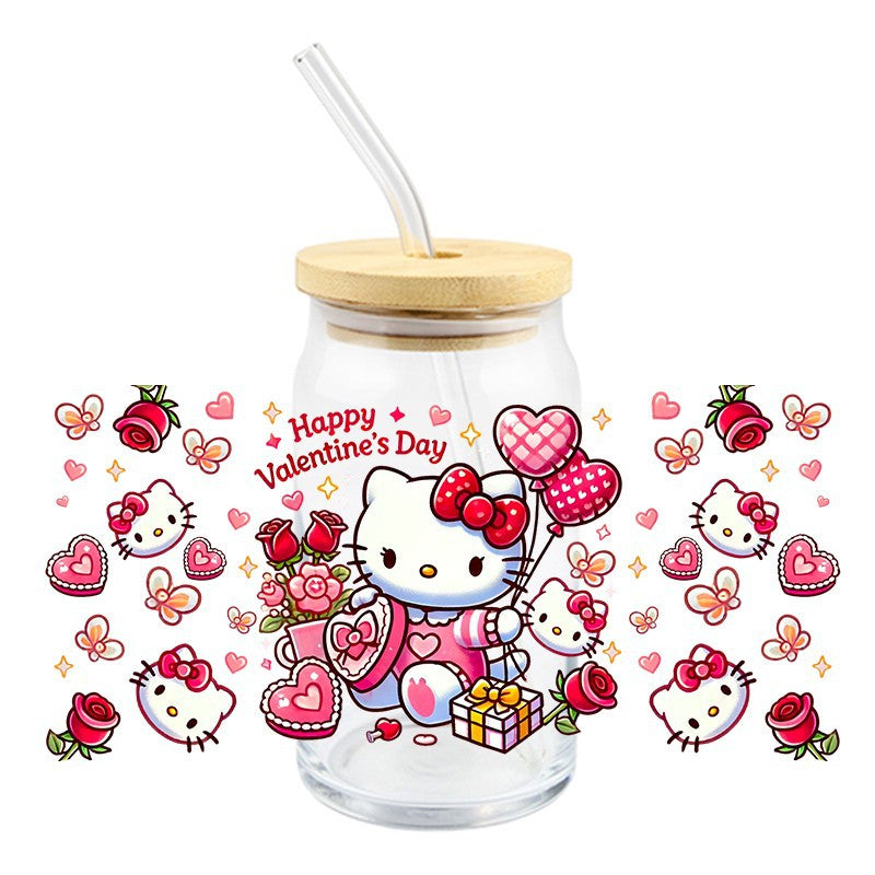 Wholesale 5pcs Cartoon Valentine' s Day  16oz Cup UV DTF Wraps OLY Exclusive