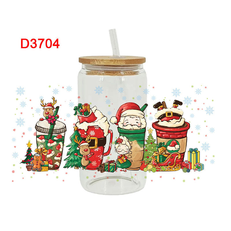 Wholesale Christmas Beverage Series 16oz Cup UV DTF Wraps
