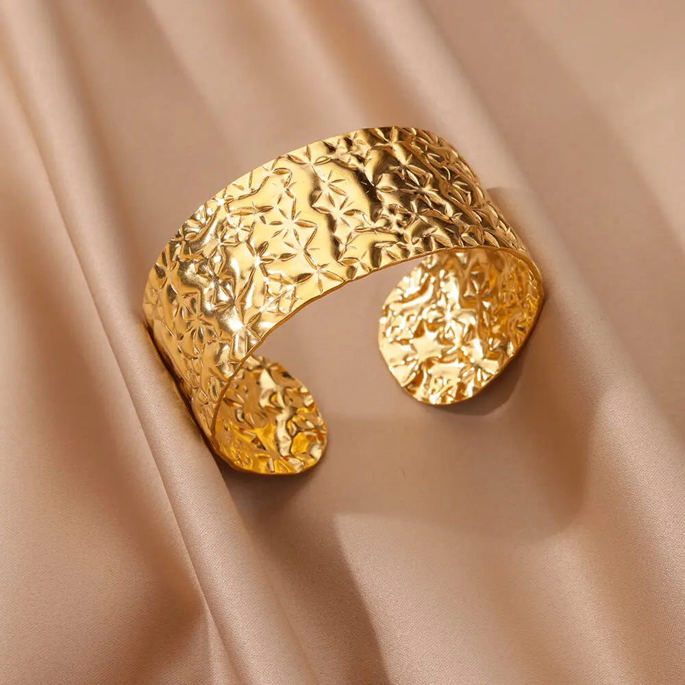Wholesale personality exaggerated opening Stainless steel bracelet wide version jewelry
