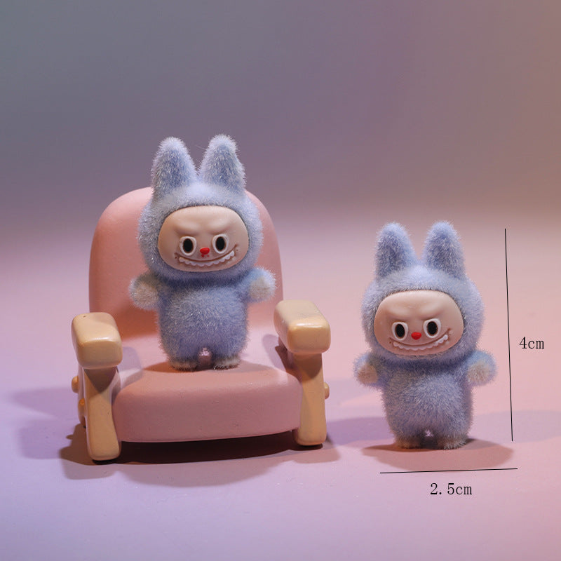 Wholesale 3pcs Mini Flocked Cartoon Doll Pendant Ornaments