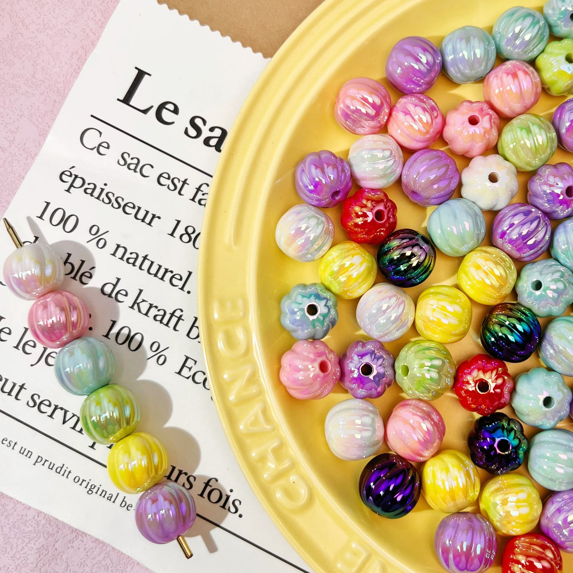 Wholesale 10pcs 14mm Asymmetrical Resin Pumpkin Beads