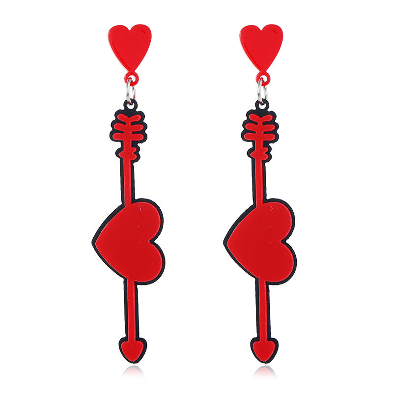 Wholesale fashion Valentine's Day earrings acrylic heart letters love confession lovers earrings tide