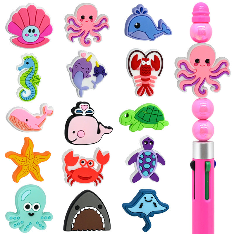 Wholesale Random 100pcs cartoon marine animals fish Focal Beads