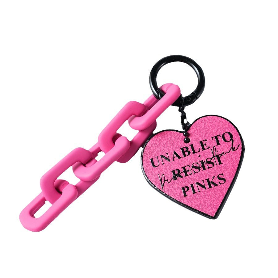 Wholesale Valentine's Day Rose Red Love Leather Keychain