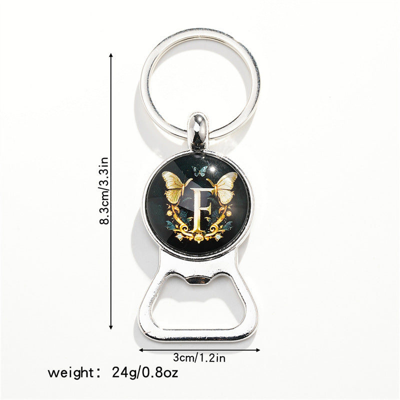 Wholesale Letter Butterfly Bottle Opener Time Gem Keychain