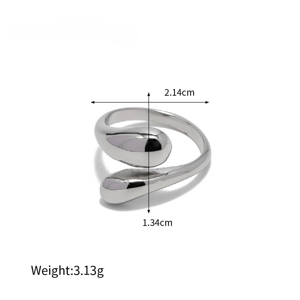 Wholesale Stainless steel enamel drip oil colored flower heart ring