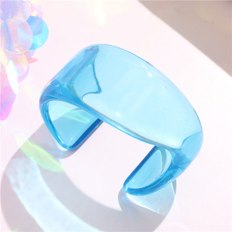 Wholesale Color Acrylic Simple Geometric Transparent Resin Bracelet
