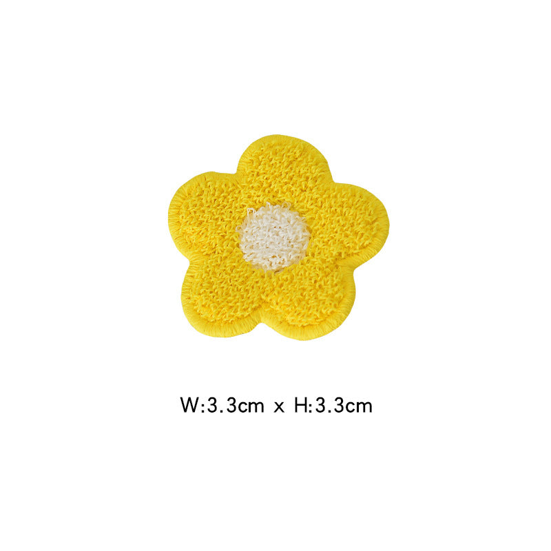 Wholesale Polyester Cartoon Purple Sunflower Embroidered Patches For Kids DIY Towel Bag Clothing Decoration