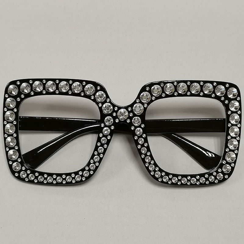 Wholesale Square Frame Diamond Retro Trendy Sunglasses