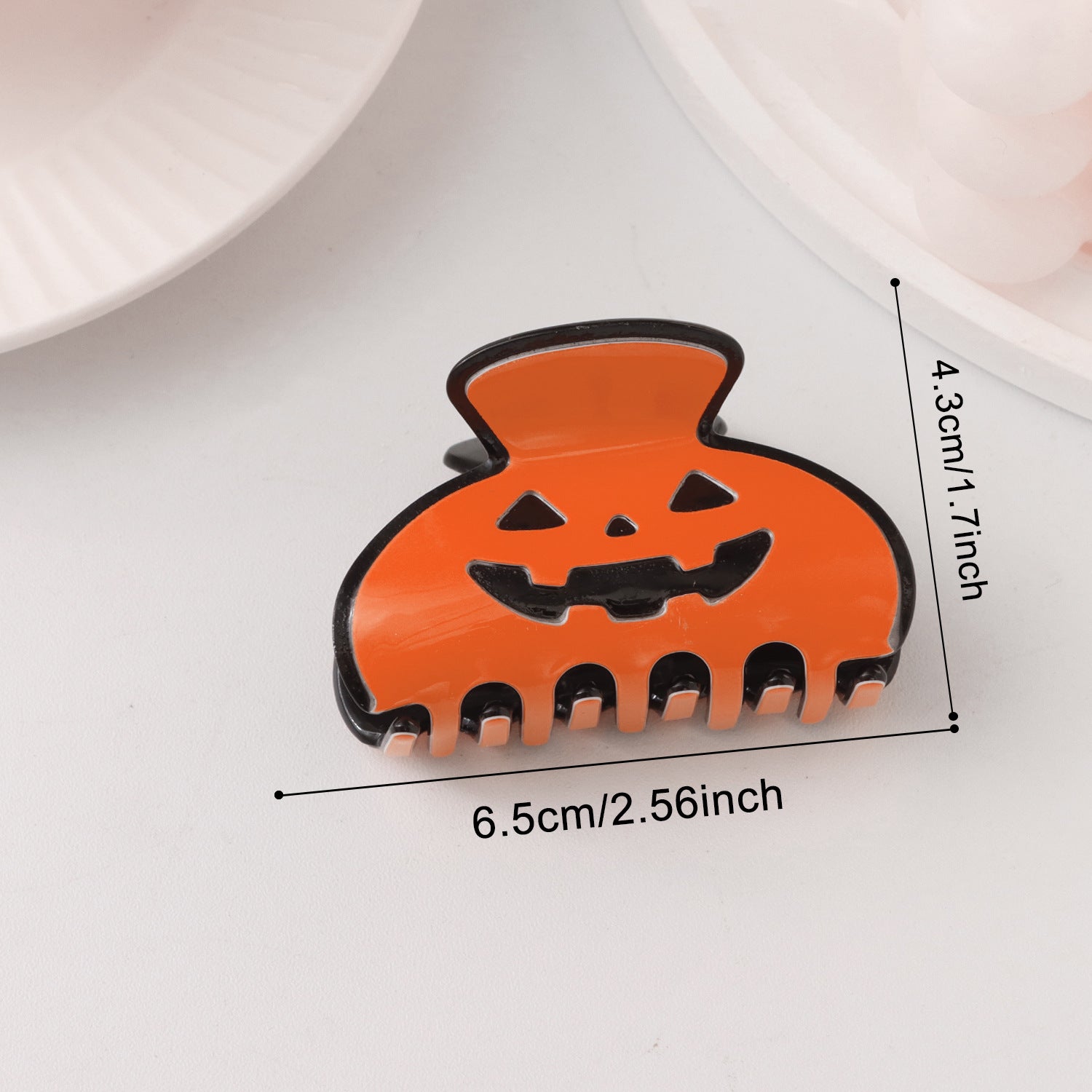 Wholesale Festive  Pumpkin Skull Claw Clip Black And Orange Shark Clip For Women Party Hair Accessory
