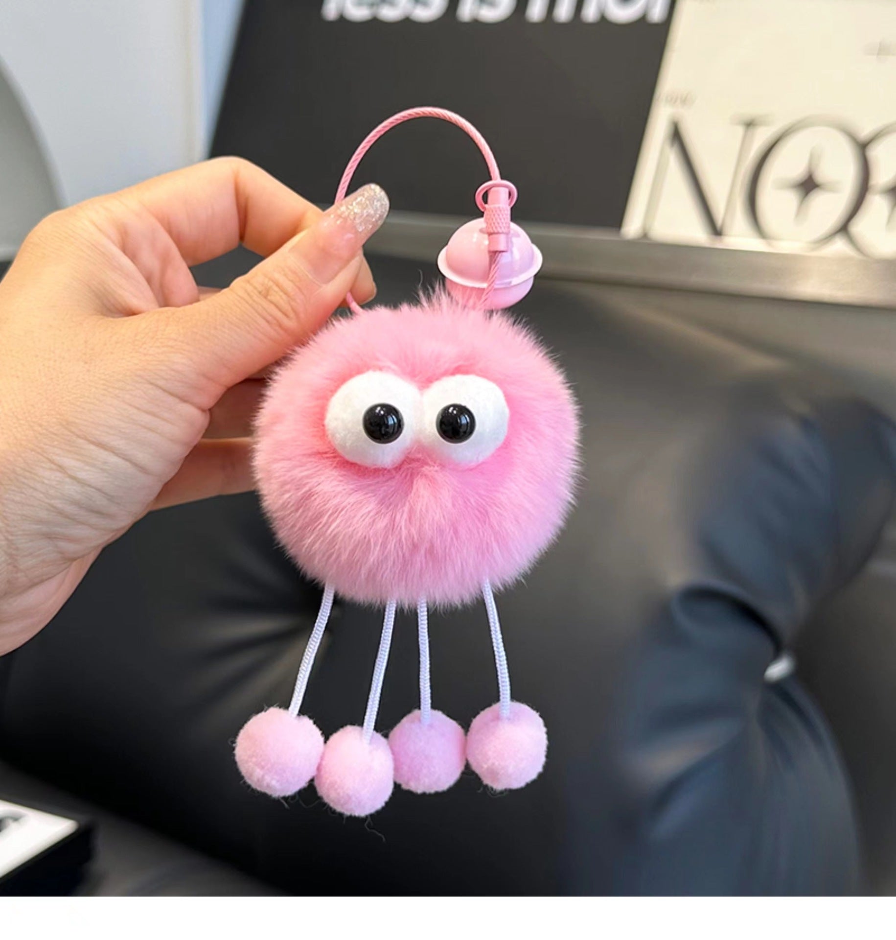 Wholesale Colorful Plush Pom Keychain