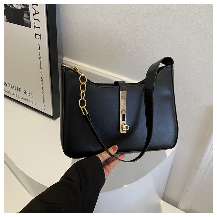 Wholesale Casual Simple Retro Fashion Lock Shoulder Underarm Bag