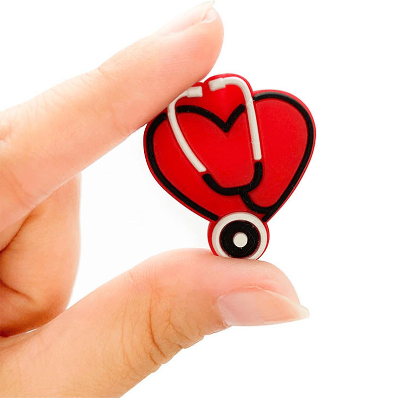 Wholesale 10pcs Love Stethoscope Focal Beads