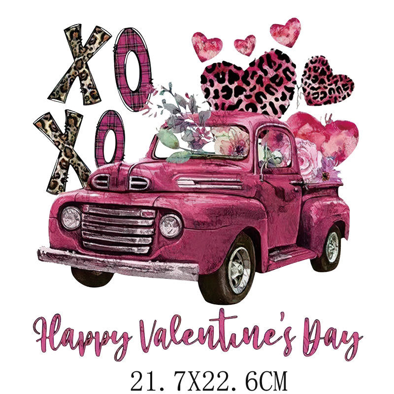 Wholesale Pink Valentine' s Day Pattern UV DTF Ready to Press Transfers Wrap