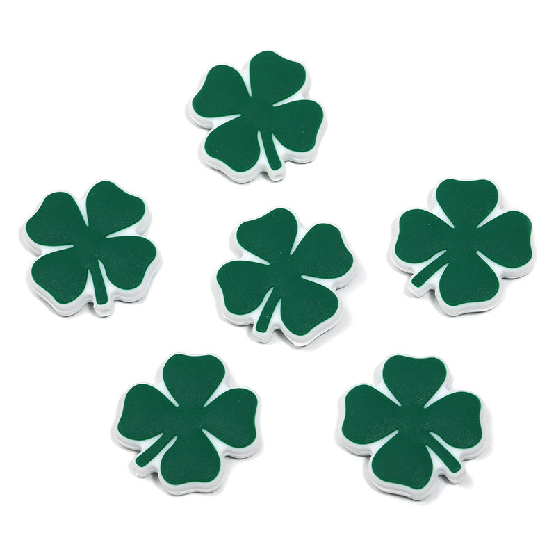 Wholesale 20pcs St.  Patrick' s Day silicone beads DIY Irish festival party beads