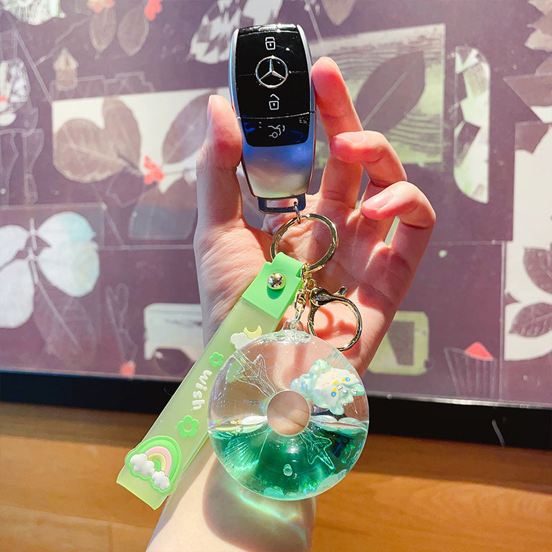 Wholesale Lion Dance Donut Oiled Acrylic Keychain