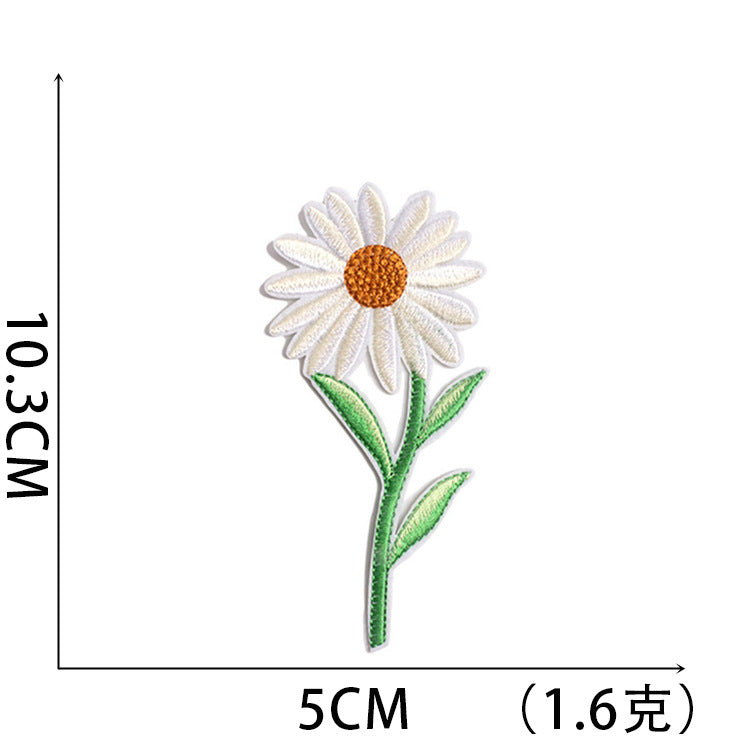 Wholesale Polyester Embroidered Sunflower Patches For Clothing DIY Fashion Accessory Trendy Resale
