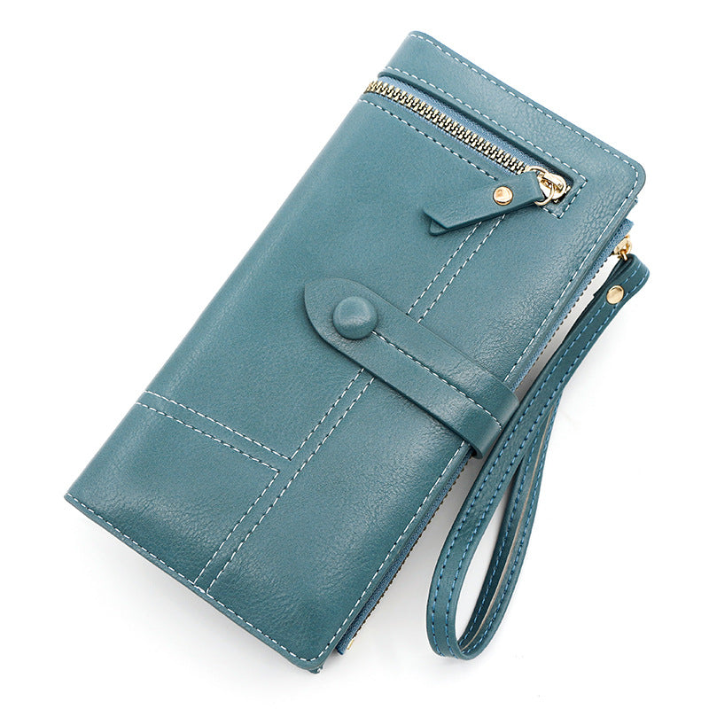 Wholesale PU Long Multi Card Zipper Wallet