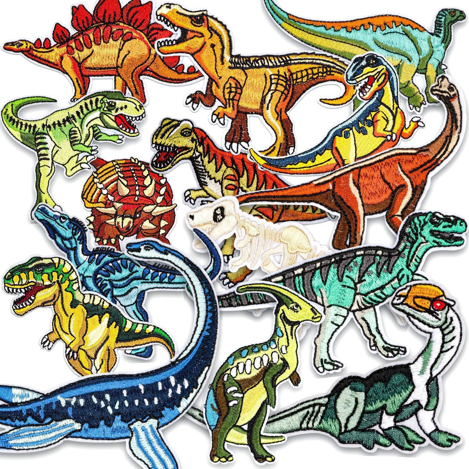 Wholesale Felt Twill Sequin Dinosaur Cartoon Patch Set For Clothing Decoration And DIY Craft Supply