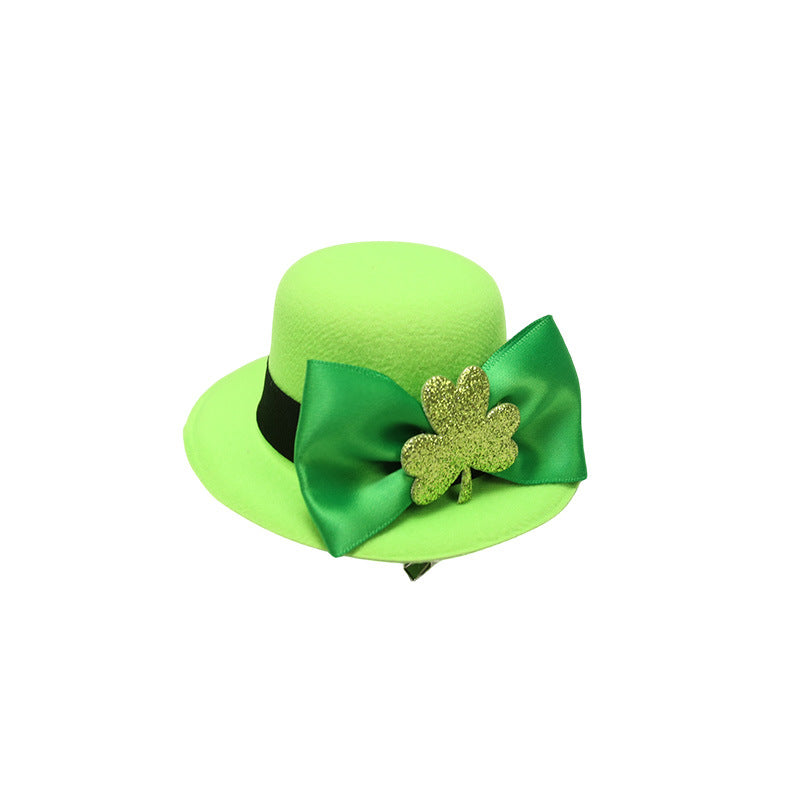 Wholesale St Patrick' s Day Headwear Shamrock Green Hair Clips