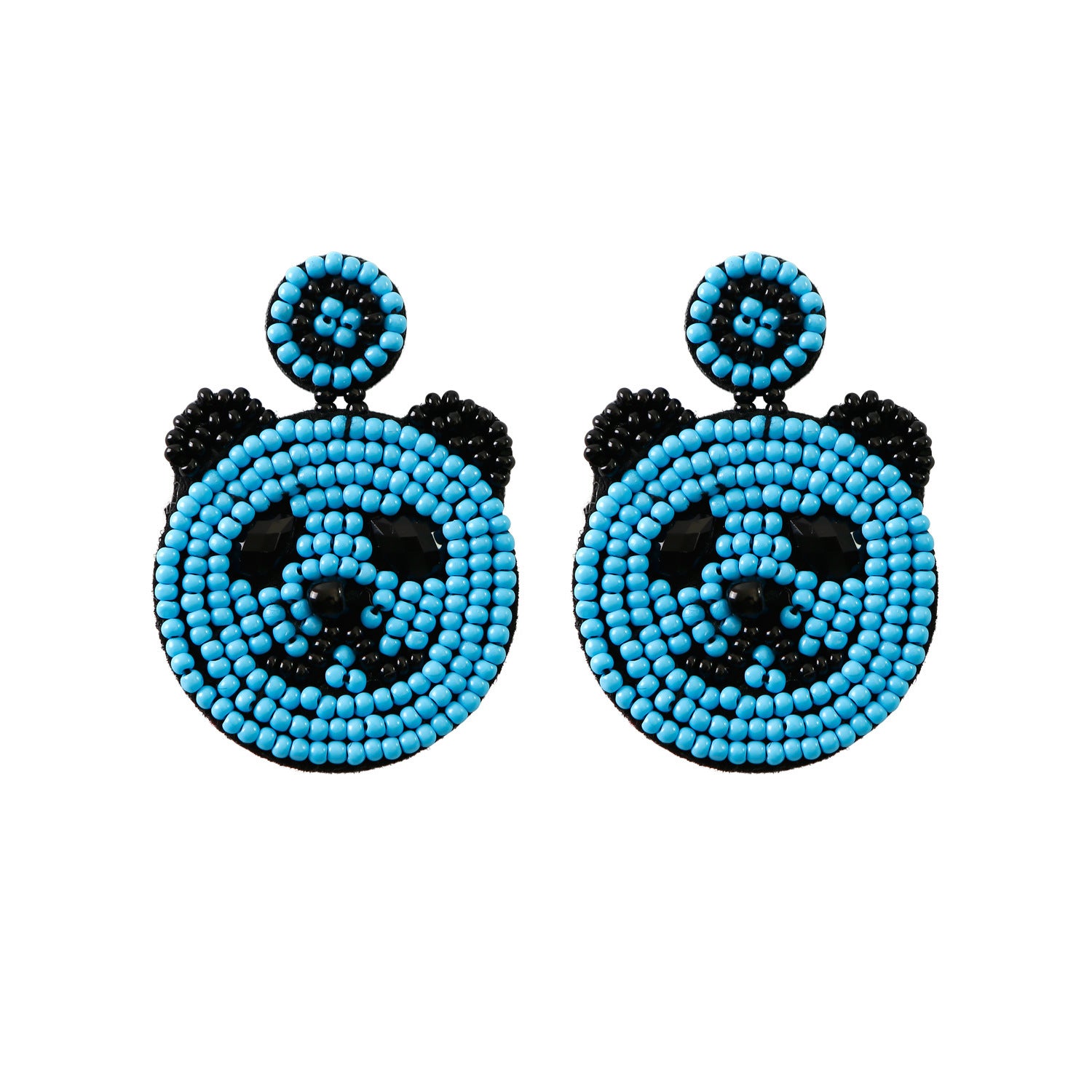 Wholesale Christmas Rice Bead Countryside Style Exaggerated Lightweight Holiday Hand Woven Earrings